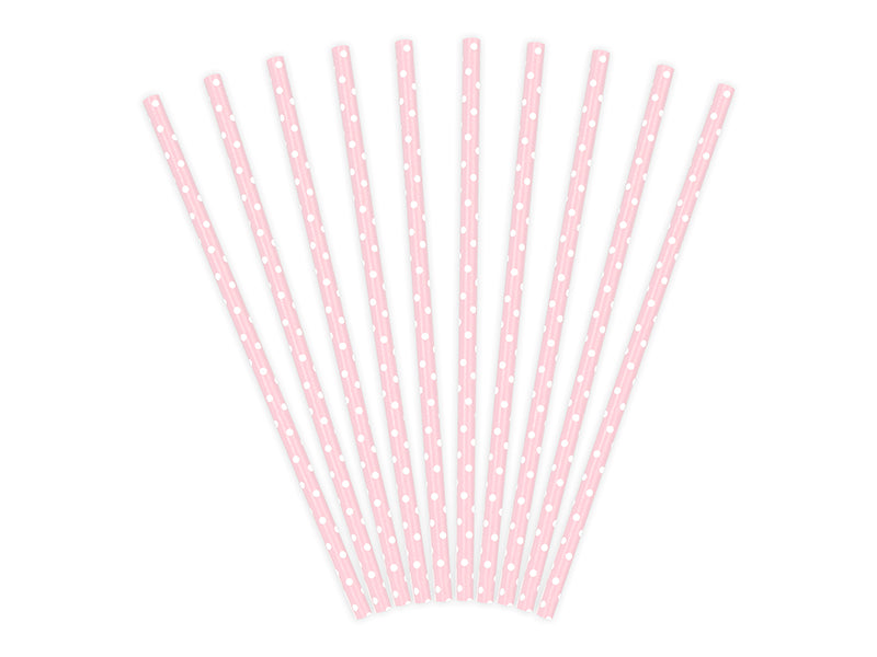 Pink & White Dot Paper Straws - Ralph and Luna Party Shop