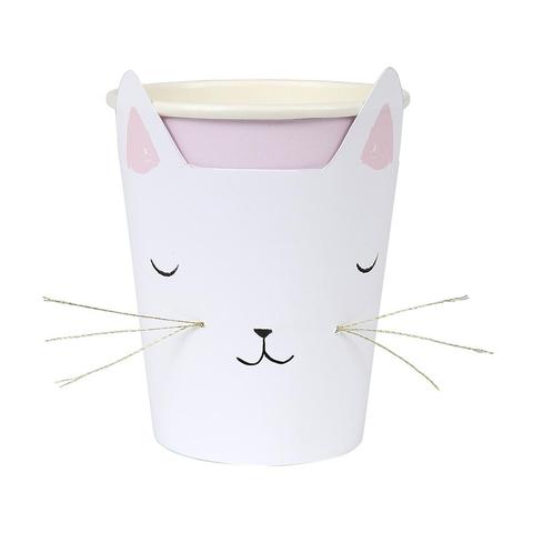 Cat with Whiskers Cups - Ralph and Luna Party Shop