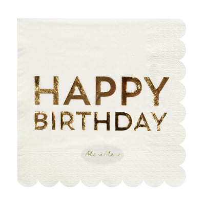 Birthday Gold Large Napkins - Ralph and Luna Party Shop