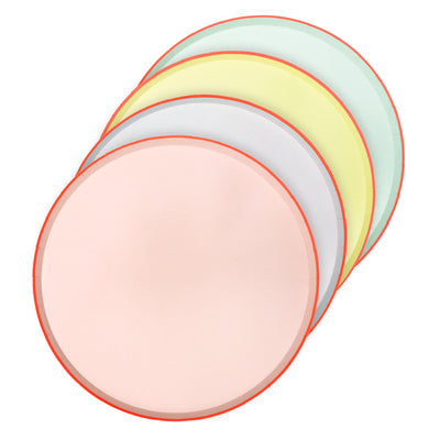 Pastel Neon Edge Dinner Plates - Ralph and Luna Party Shop