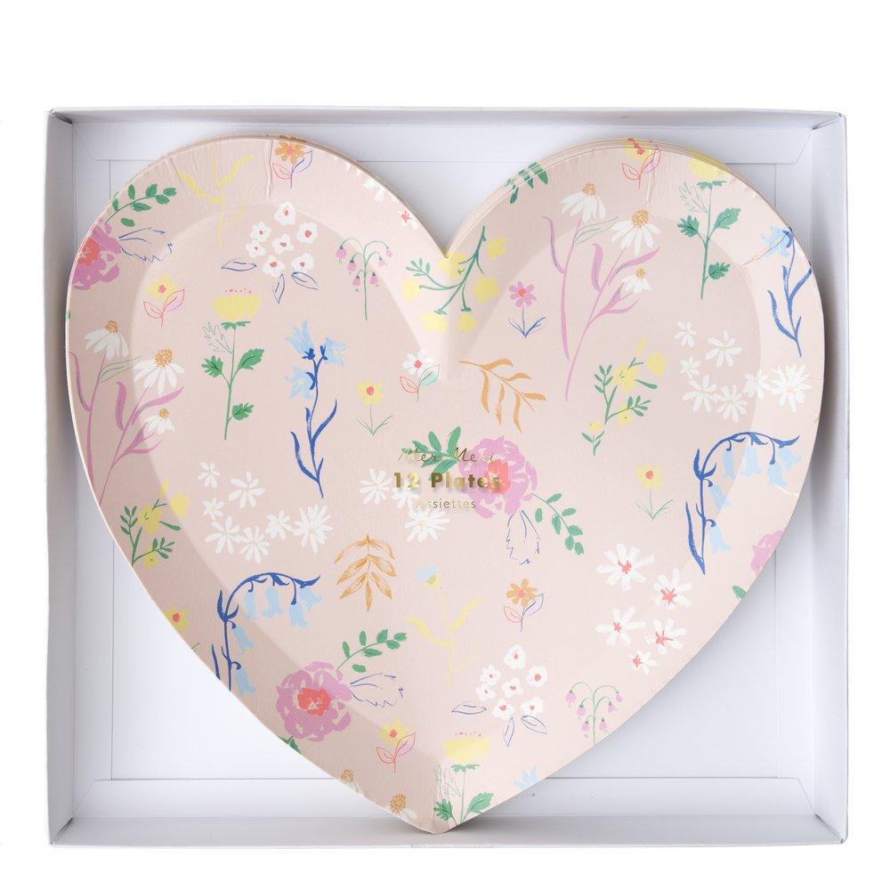 Wildflower Heart Large Plates - Ralph and Luna Party Shop