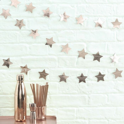 Rose Gold Foiled Star Shaped Christmas Garland - Ralph and Luna Party Shop