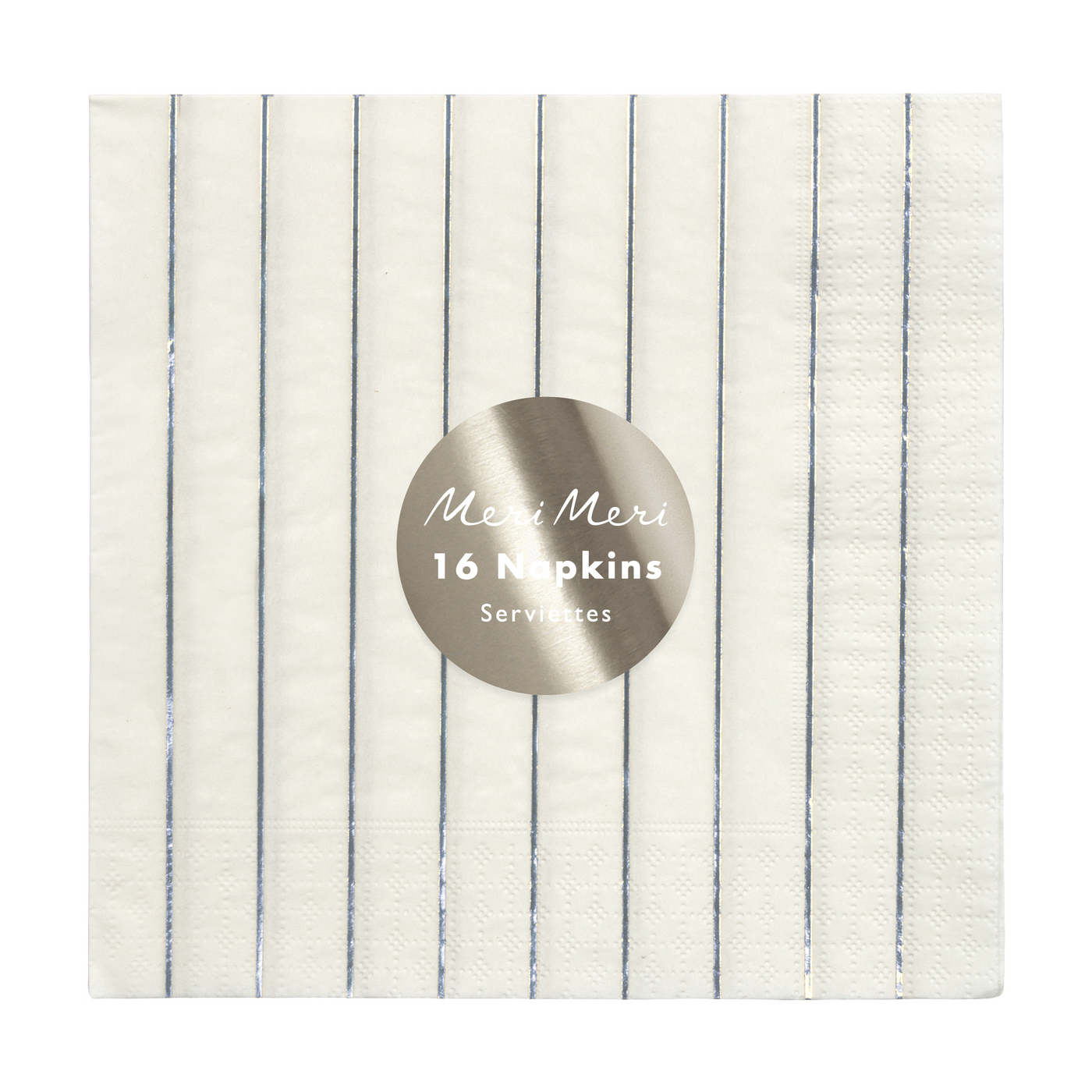 Silver Stripe Large Napkins - Ralph and Luna Party Shop