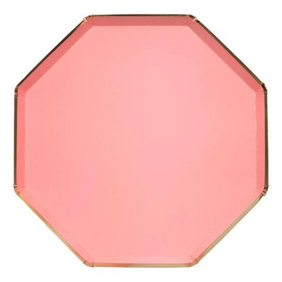 Neon Coral Dinner Plates - Ralph and Luna Party Shop