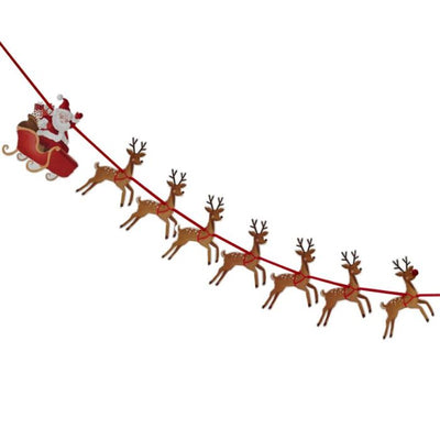 Reindeer & Santa Sleigh Christmas Bunting - Ralph and Luna Party Shop