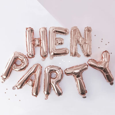 Rose Gold Hen Party Balloon Bunting - Ralph and Luna Party Shop