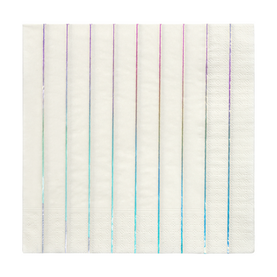 Silver Holographic Stripe Large Napkins - Ralph and Luna Party Shop