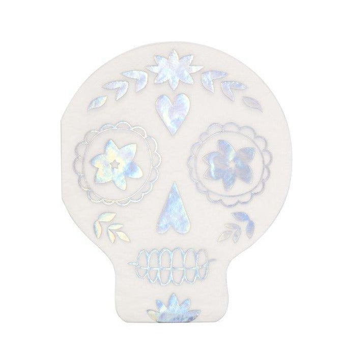 Holographic Sugar Skull Napkins - Ralph and Luna Party Shop