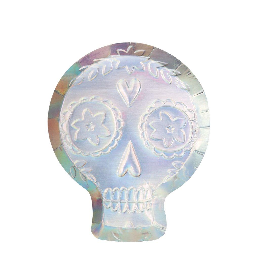 Holographic Sugar Skull Plates - Ralph and Luna Party Shop