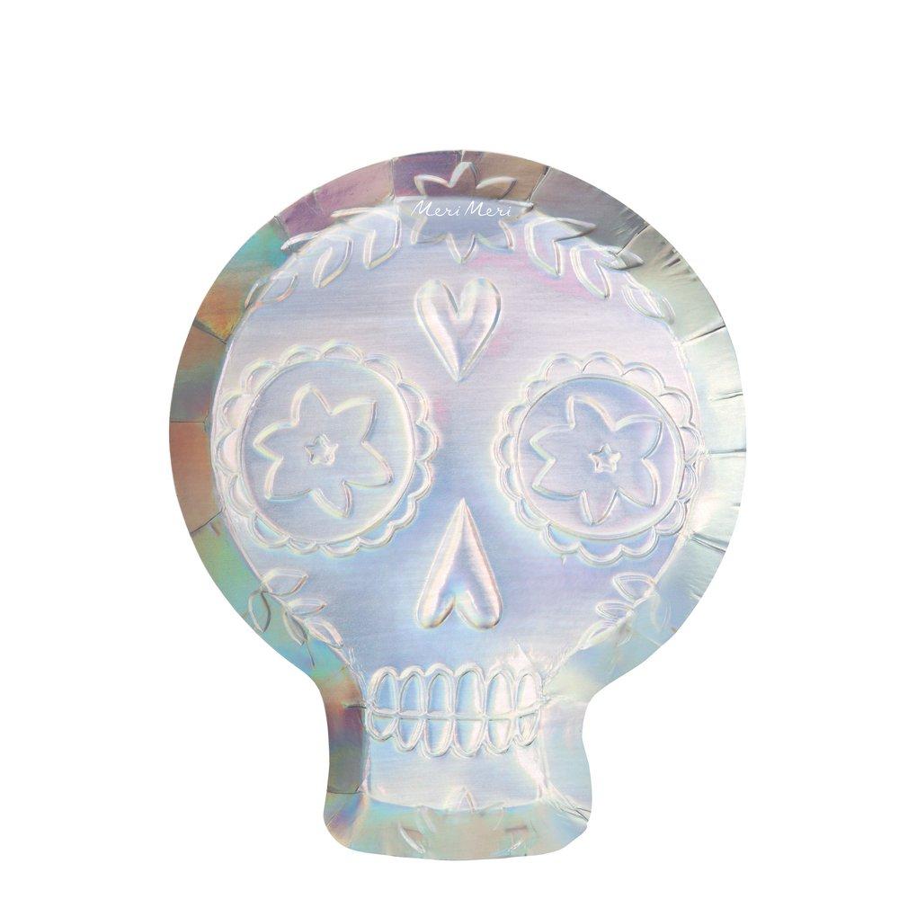 Holographic Sugar Skull Plates - Ralph and Luna Party Shop