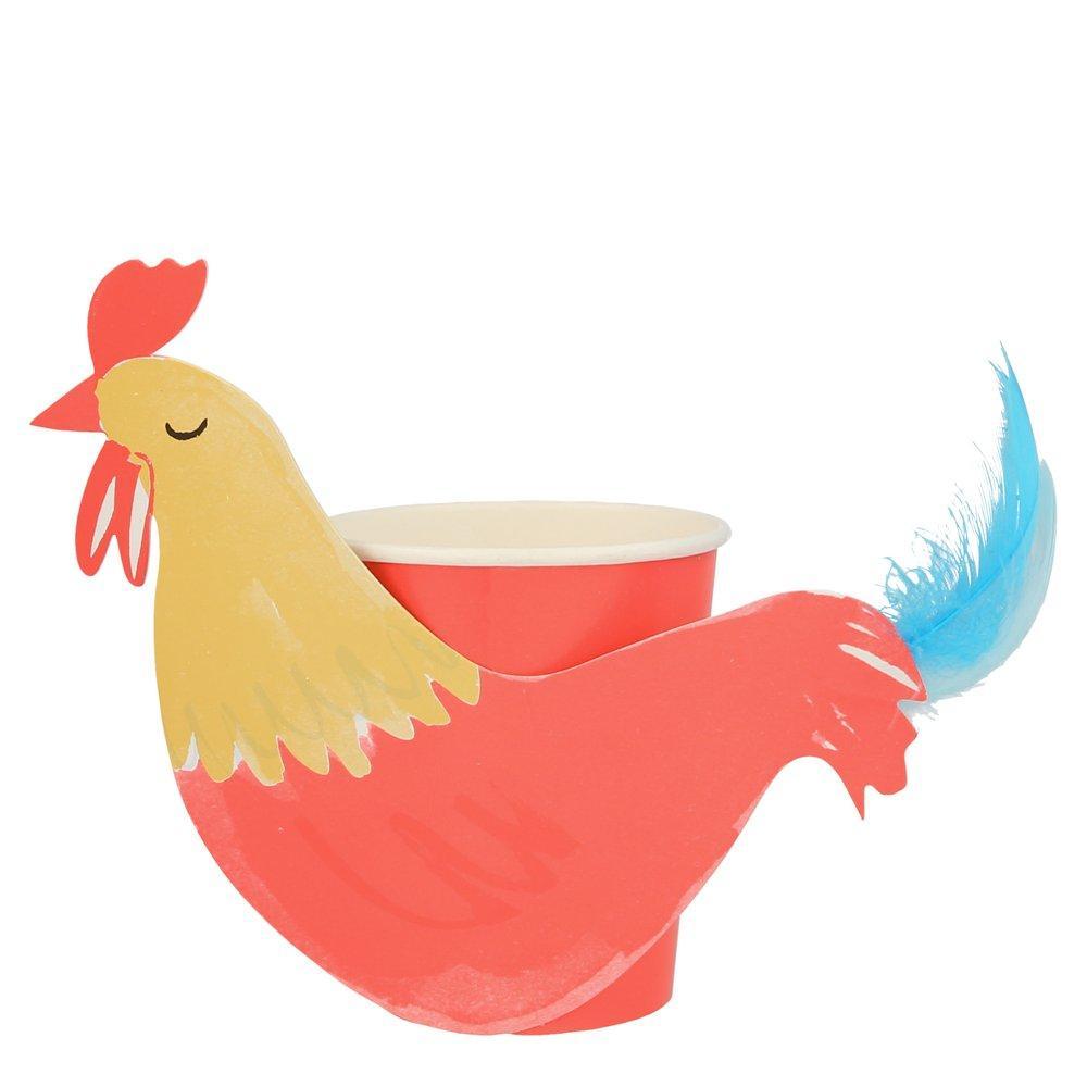 On the Farm Rooster Cups - Ralph and Luna Party Shop