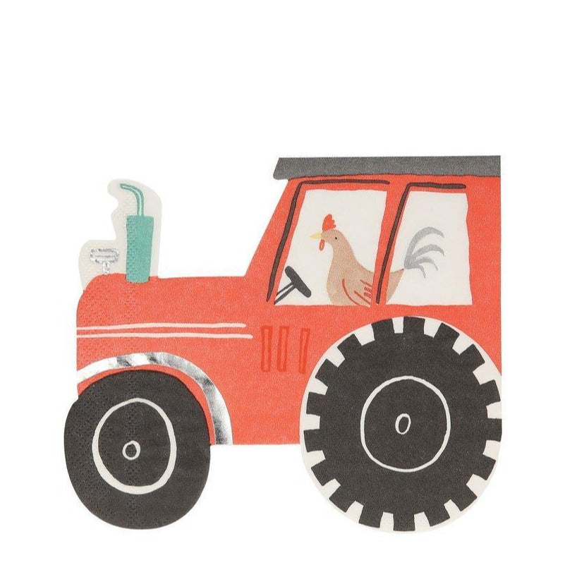 On the Farm Tractor Napkins - Ralph and Luna Party Shop