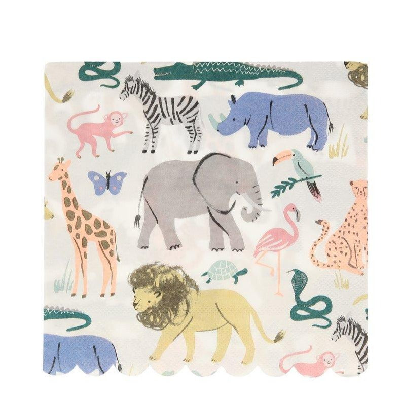 Safari Animals Large Napkins - Ralph and Luna Party Shop