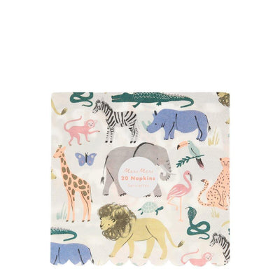 Safari Animals Large Napkins - Ralph and Luna Party Shop