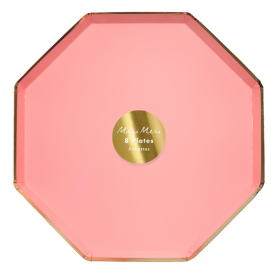 Neon Coral Dinner Plates - Ralph and Luna Party Shop