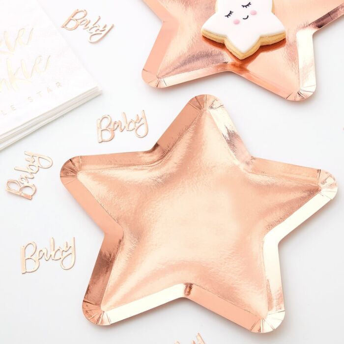Twinkle Twinkle Rose Gold Star Plates - Ralph and Luna Party Shop