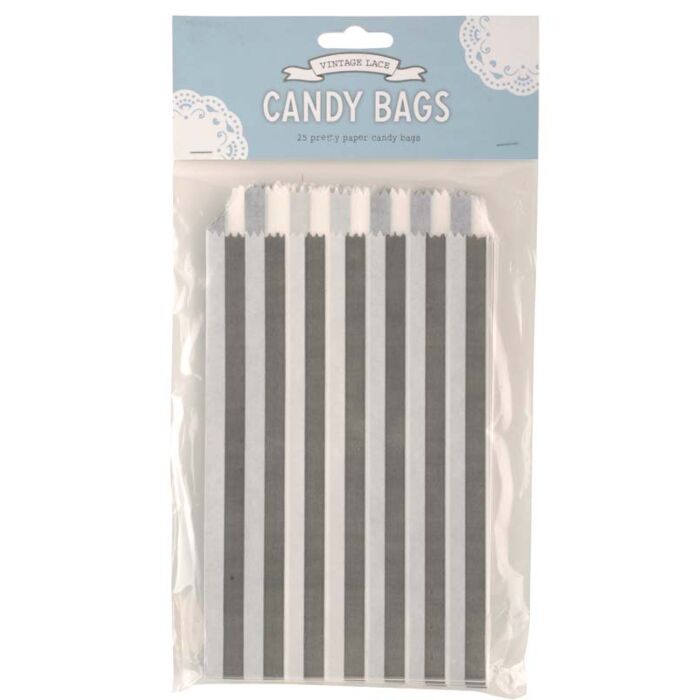 White & Grey Candy Bags - Ralph and Luna Party Shop