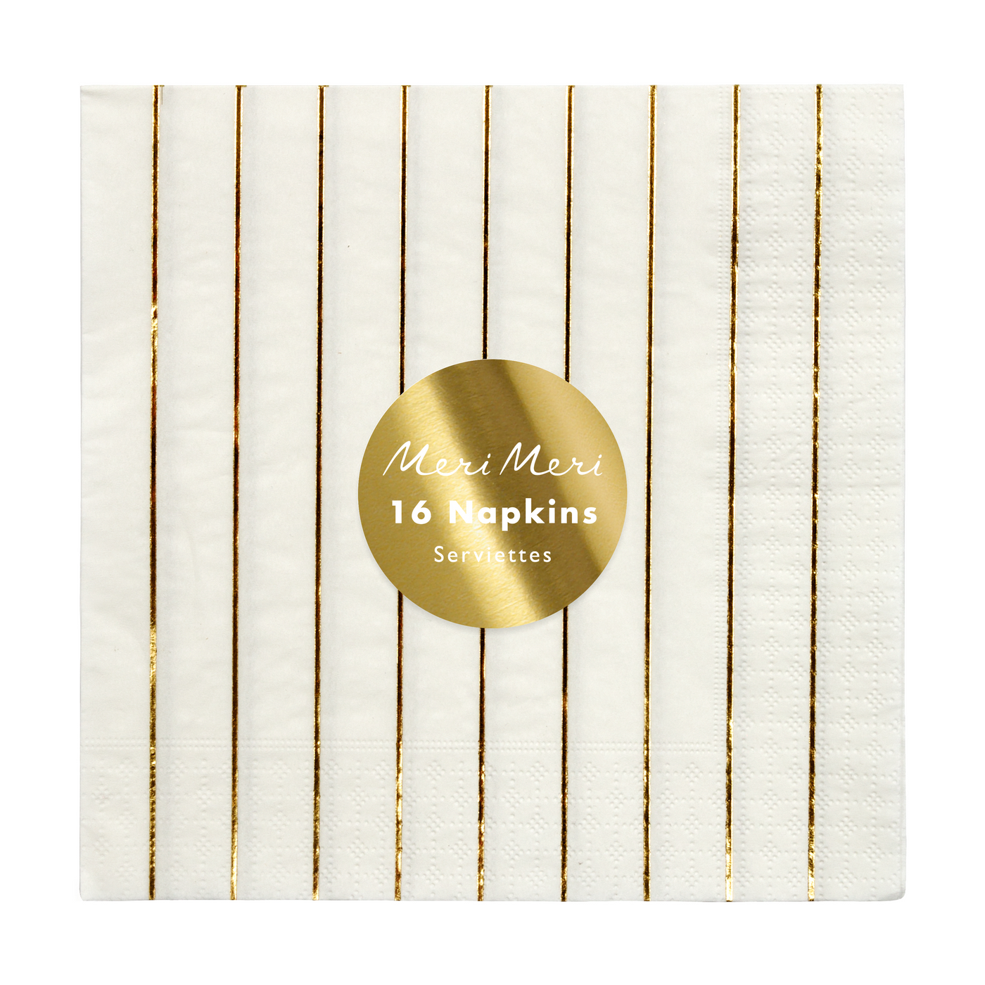 Gold Stripe Large Napkins - Ralph and Luna Party Shop