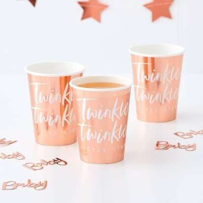 Twinkle Twinkle Rose Gold Cups - Ralph and Luna Party Shop