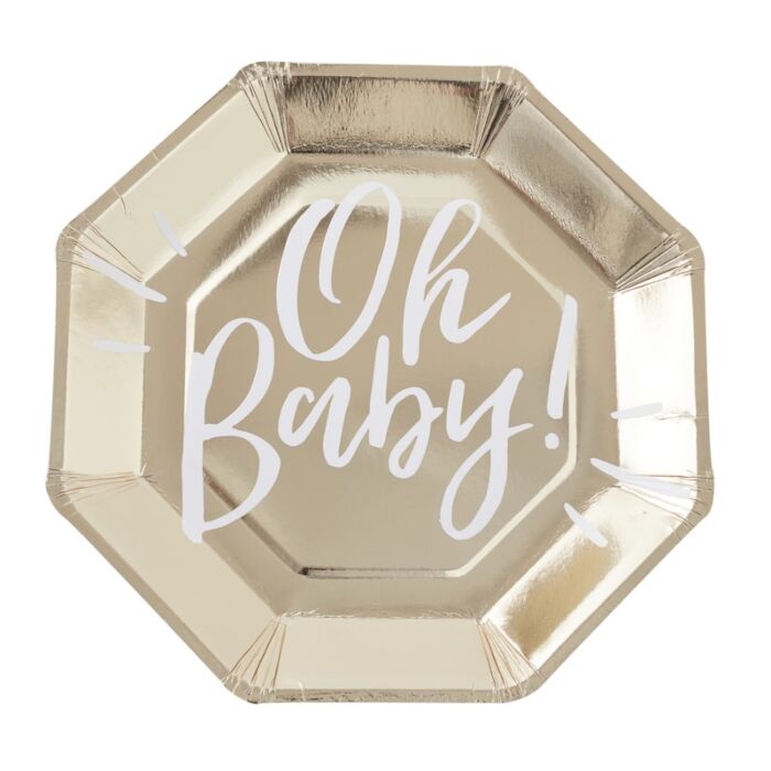 Oh Baby! Gold Plates - Ralph and Luna Party Shop