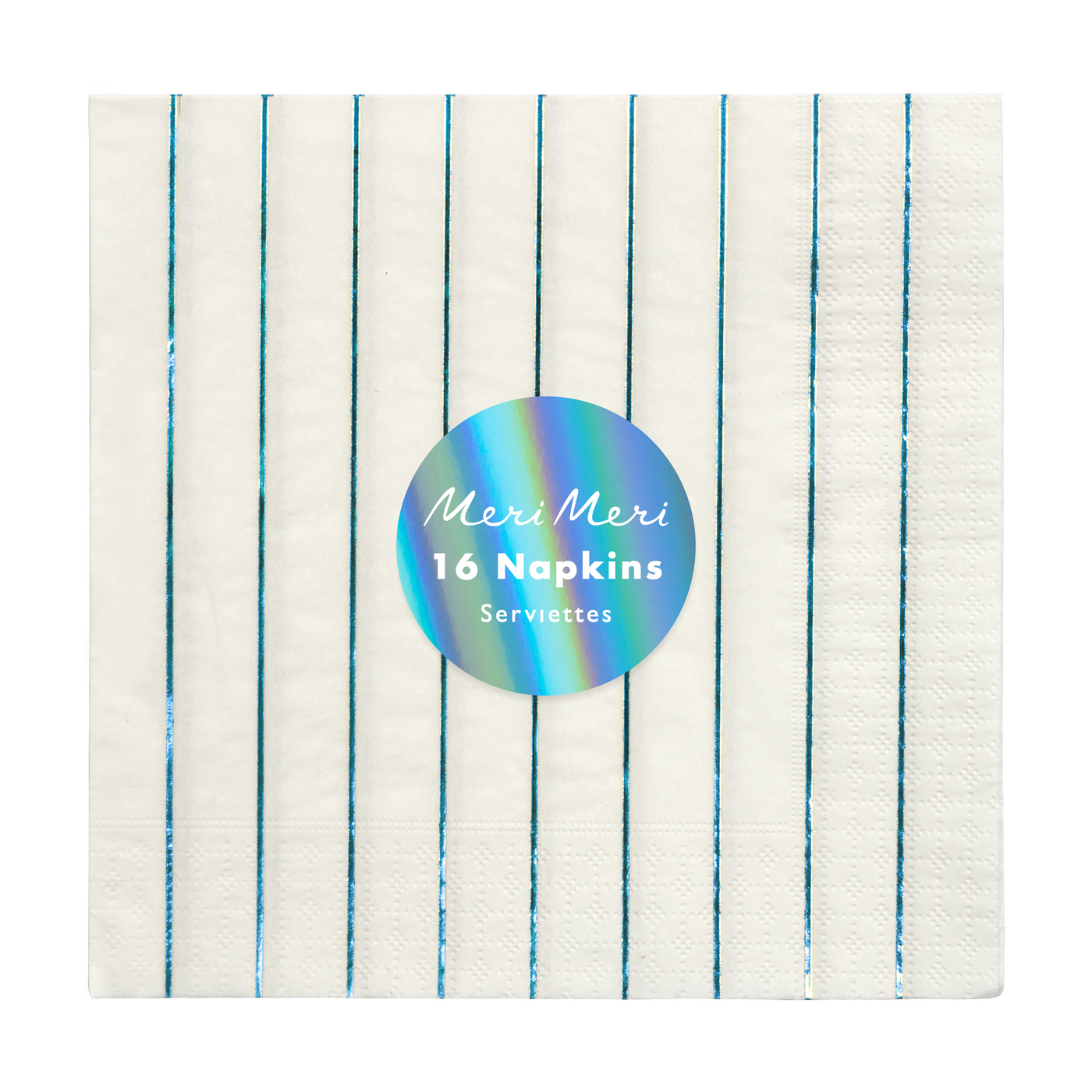 Holographic Blue Stripe Large napkins - Ralph and Luna Party Shop