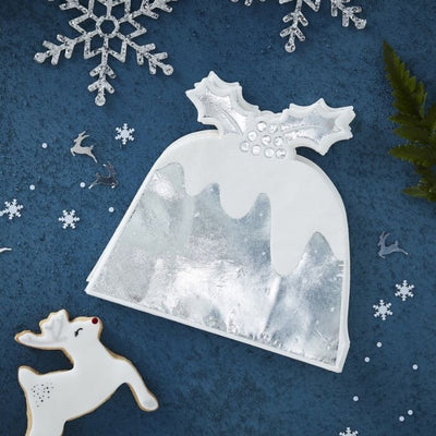 Silver Christmas Pudding Napkins - Ralph and Luna Party Shop