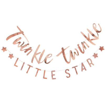 Twinkle Twinkle Rose Gold Bunting - Ralph and Luna Party Shop