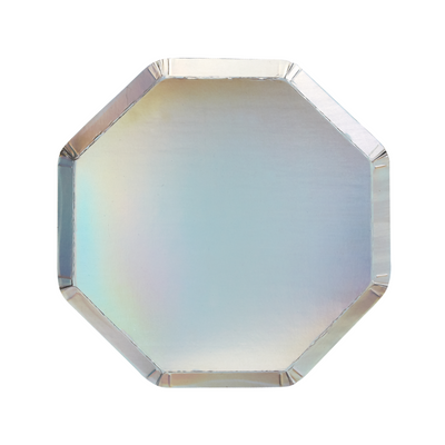 Silver Holographic Side Plates - Ralph and Luna Party Shop