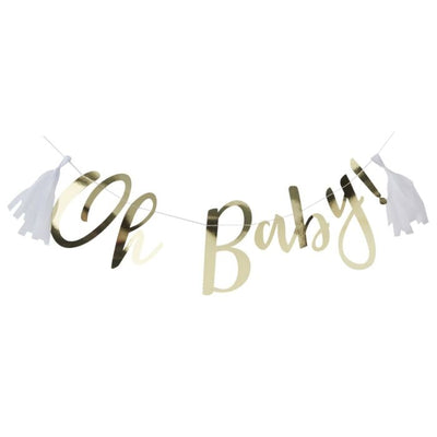 Oh Baby! Gold Banner - Ralph and Luna Party Shop