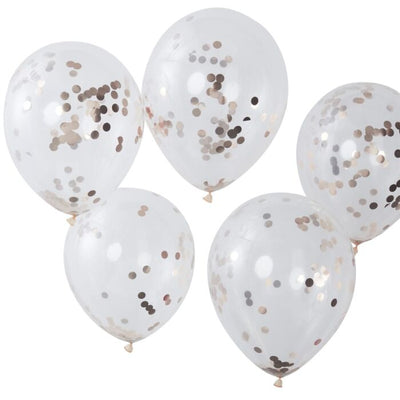 Pick & Mix Rose Gold Confetti Balloons 12" - Ralph and Luna Party Shop