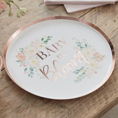 Baby in Bloom Paper Plates