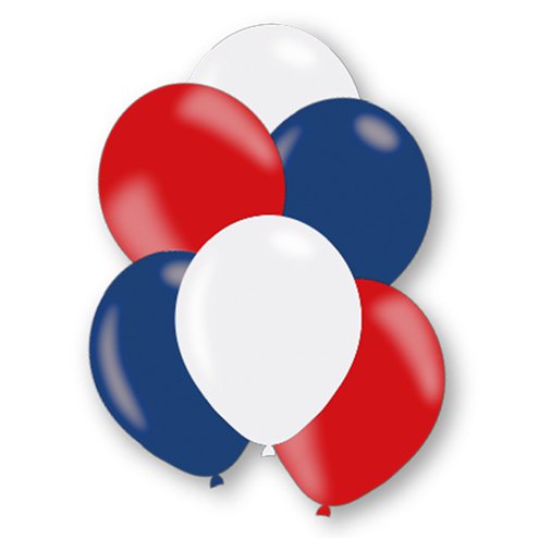 Queen's Jubilee Balloons - Red, White & Blue