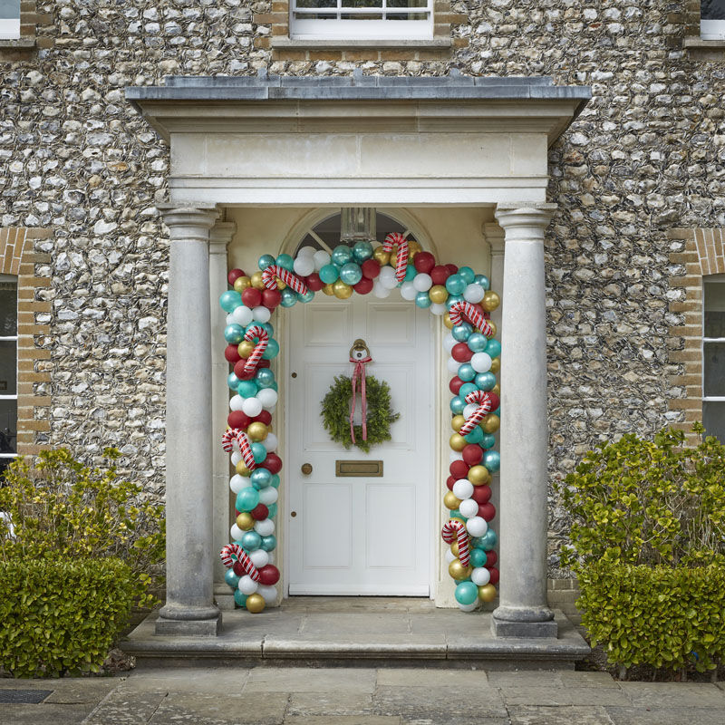 DIY CANDY CANE CHRISTMAS DOOR BALLOON ARCH KIT