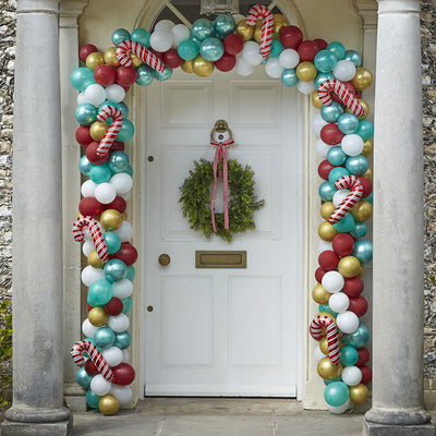 DIY CANDY CANE CHRISTMAS DOOR BALLOON ARCH KIT