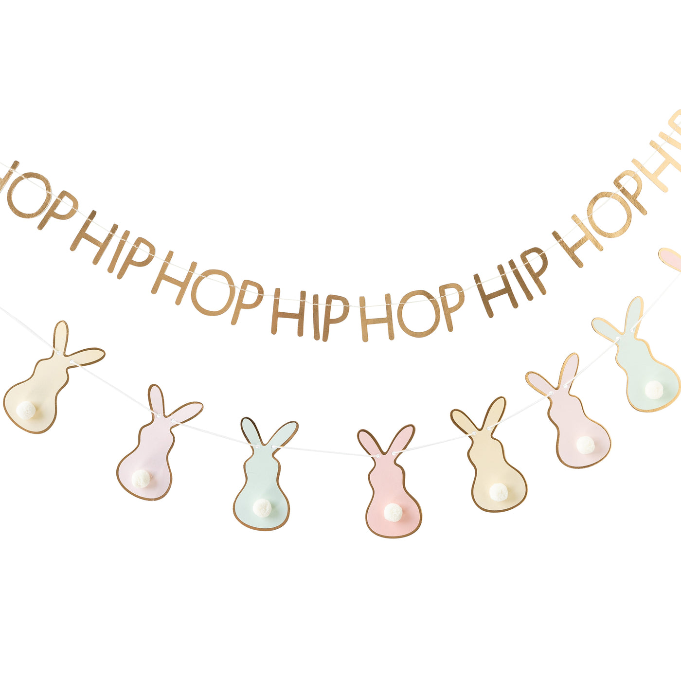 Easter Pastel Bunny Pom Pom Banner