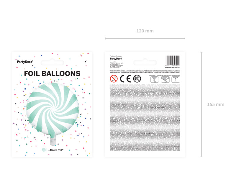 Mint Candy Foil Balloon - Ralph and Luna Party Shop