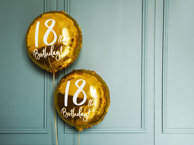 18th Birthday Gold Foil Balloon - Ralph and Luna Party Shop