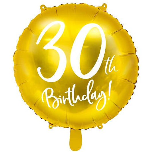 30th Birthday Gold Foil Balloon - Ralph and Luna Party Shop