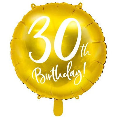 30th Birthday Gold Foil Balloon - Ralph and Luna Party Shop