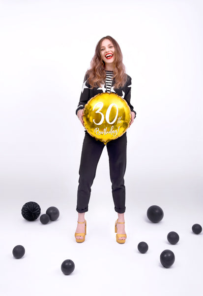 30th Birthday Gold Foil Balloon - Ralph and Luna Party Shop