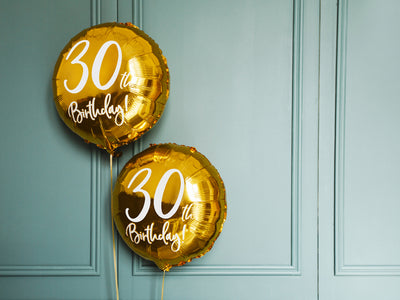 30th Birthday Gold Foil Balloon - Ralph and Luna Party Shop