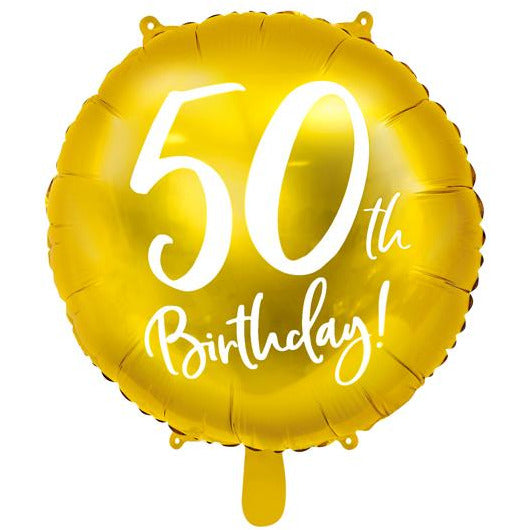 50th Birthday Gold Foil Balloon - Ralph and Luna Party Shop