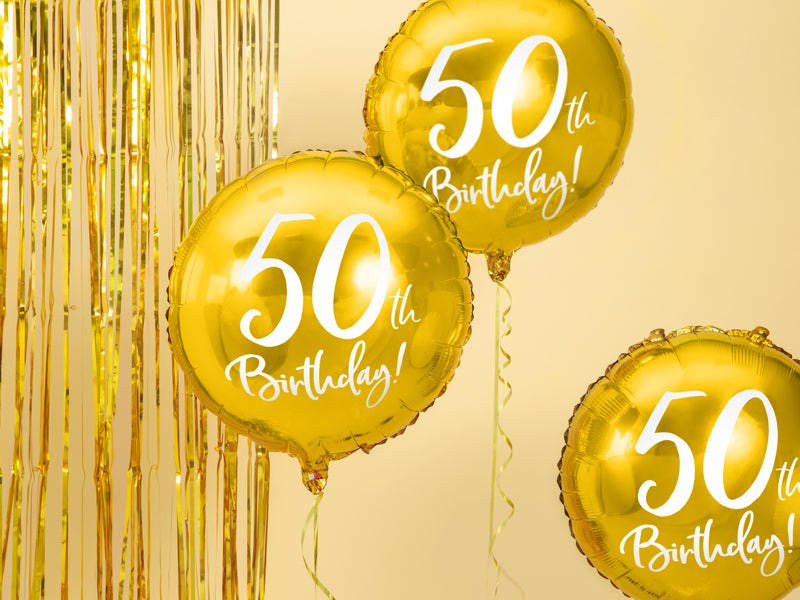 50th Birthday Gold Foil Balloon - Ralph and Luna Party Shop