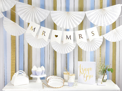 White Fan Garland - Ralph and Luna Party Shop