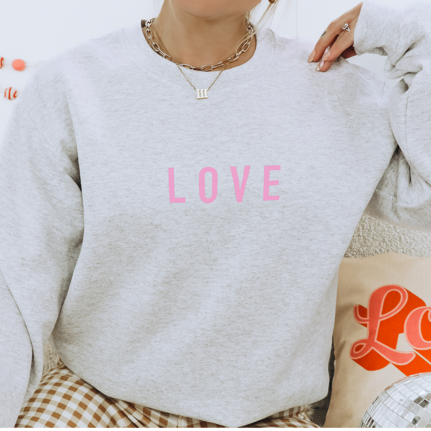 Grey 'Love' Valentine's Day Sweatshirt