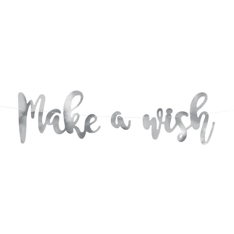 Make A Wish Silver Banner - Ralph and Luna Party Shop