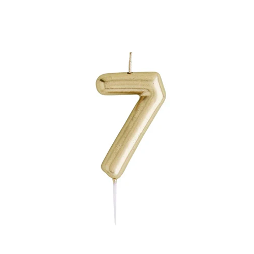 Gold Number Candle 7 - Ralph and Luna Party Shop