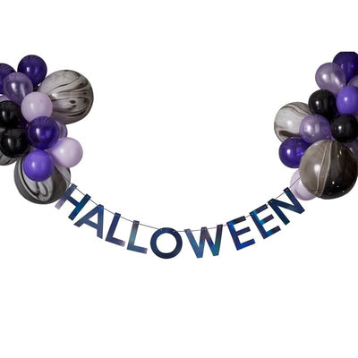 HALLOWEEN BUNTING & BALLOONS HANGING DECORATION