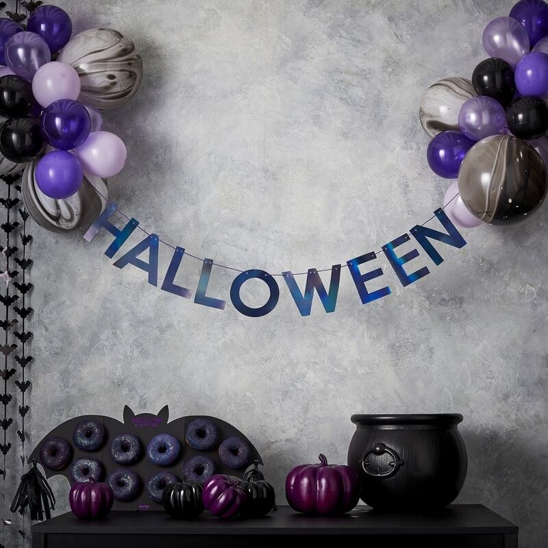 HALLOWEEN BUNTING & BALLOONS HANGING DECORATION