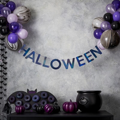HALLOWEEN BUNTING & BALLOONS HANGING DECORATION
